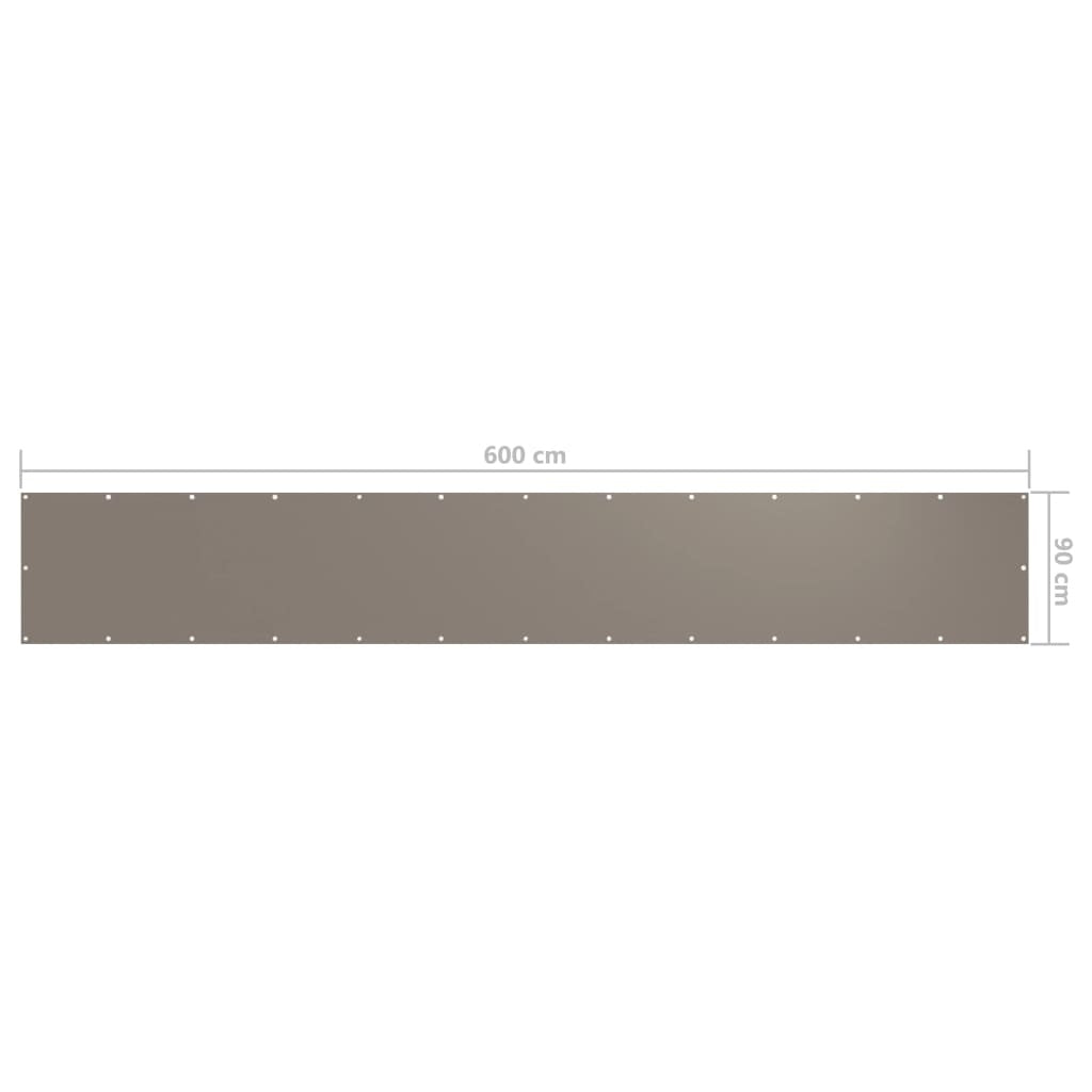 vidaXL Balcony Screen Taupe 90x600 cm Oxford Fabric