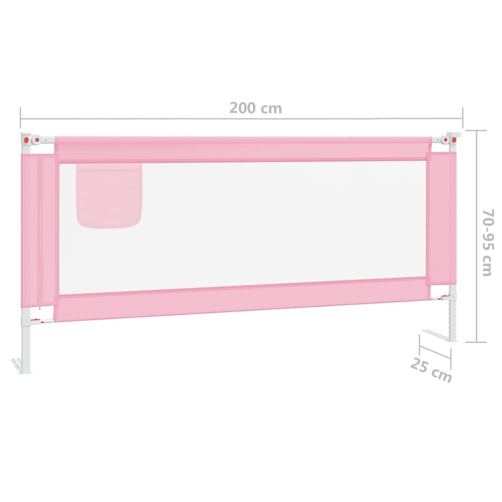 vidaXL Toddler Safety Bed Rail Pink 200x25 cm Fabric