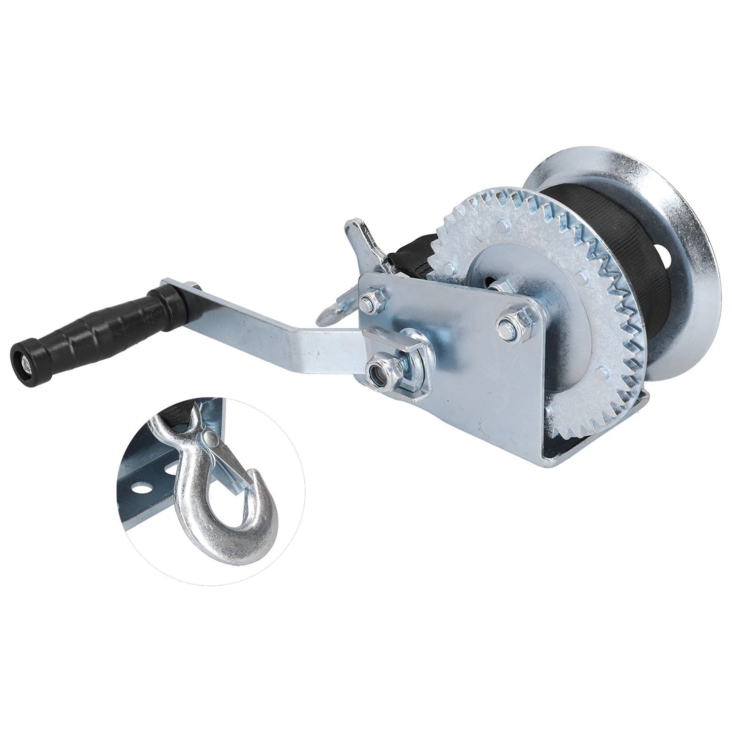 1200LBS Heavy Duty Winch with 8M Strap Hand Crank Cable Gear Winch for Boat Trailer