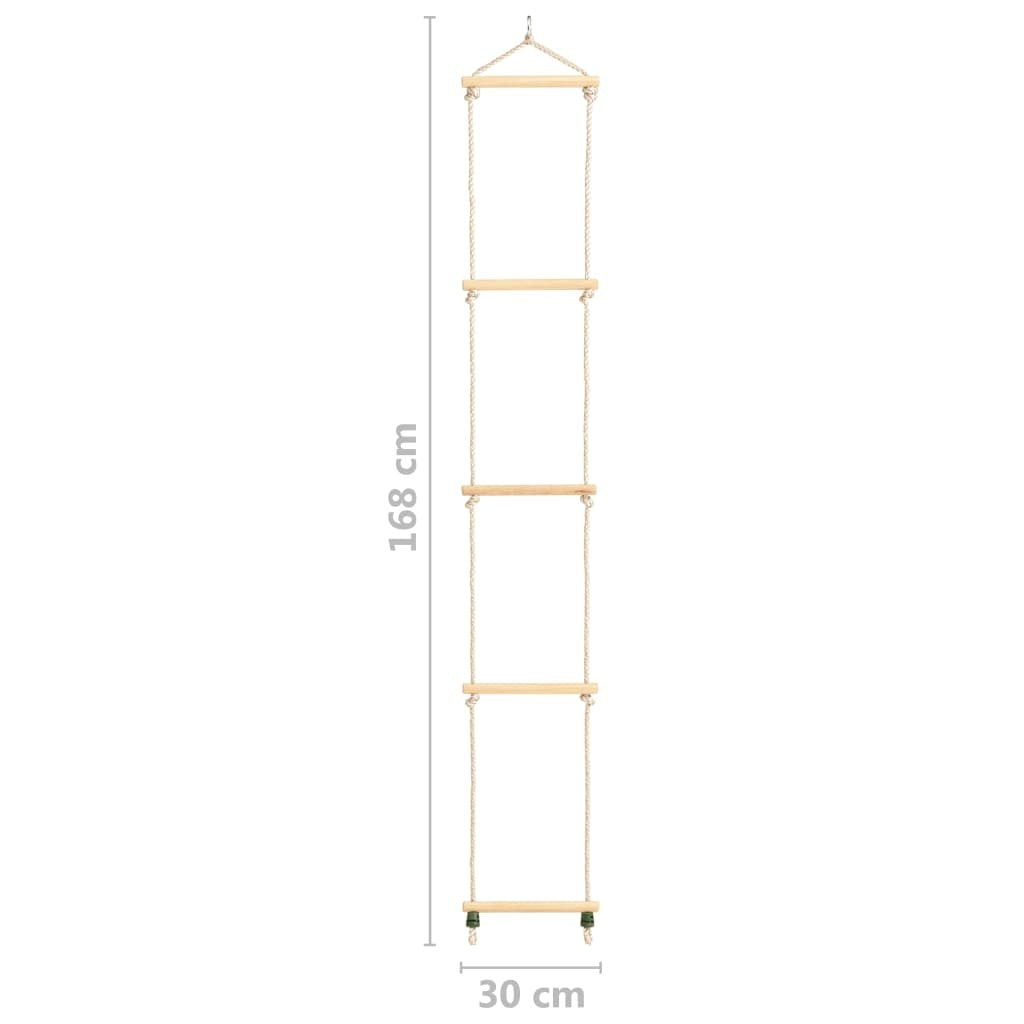 vidaXL Kid's Rope Ladder Solid Wood and PE 30x168 cm