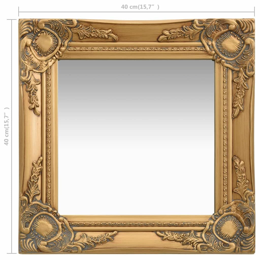 vidaXL Wall Mirror Baroque Style 40x40 cm Gold