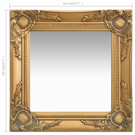 vidaXL Wall Mirror Baroque Style 40x40 cm Gold