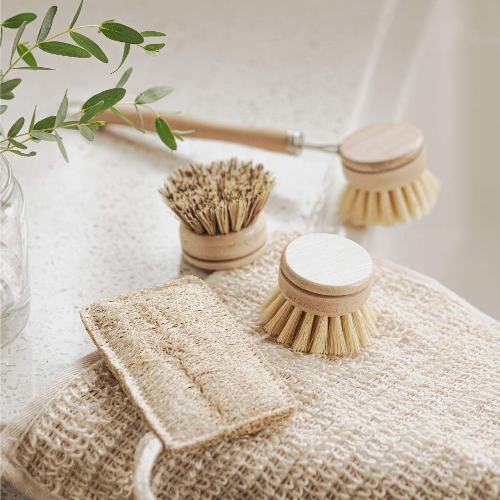 Sustainable Dish Brushes | 4 Piece Starter Set w/ Loofah Sponge-1