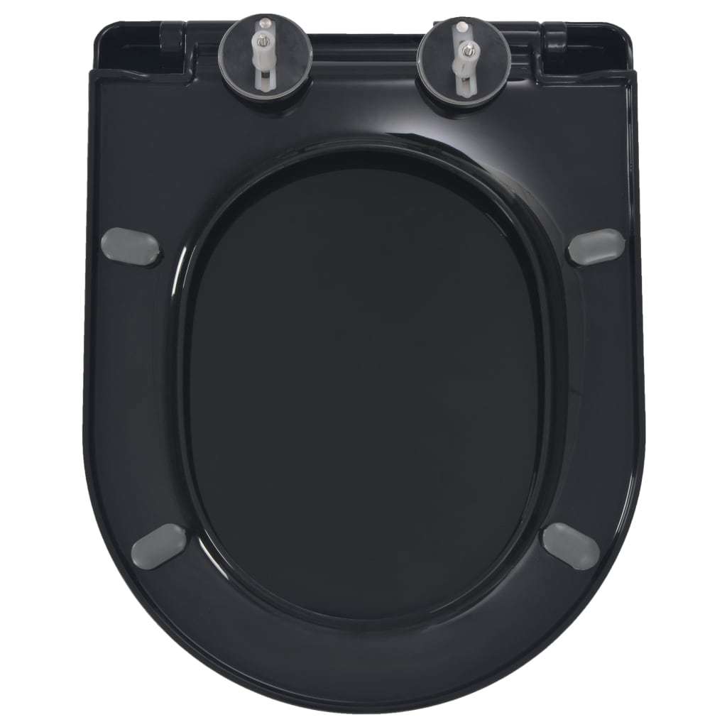 vidaXL Soft-close Toilet Seat with Quick-release Design Black