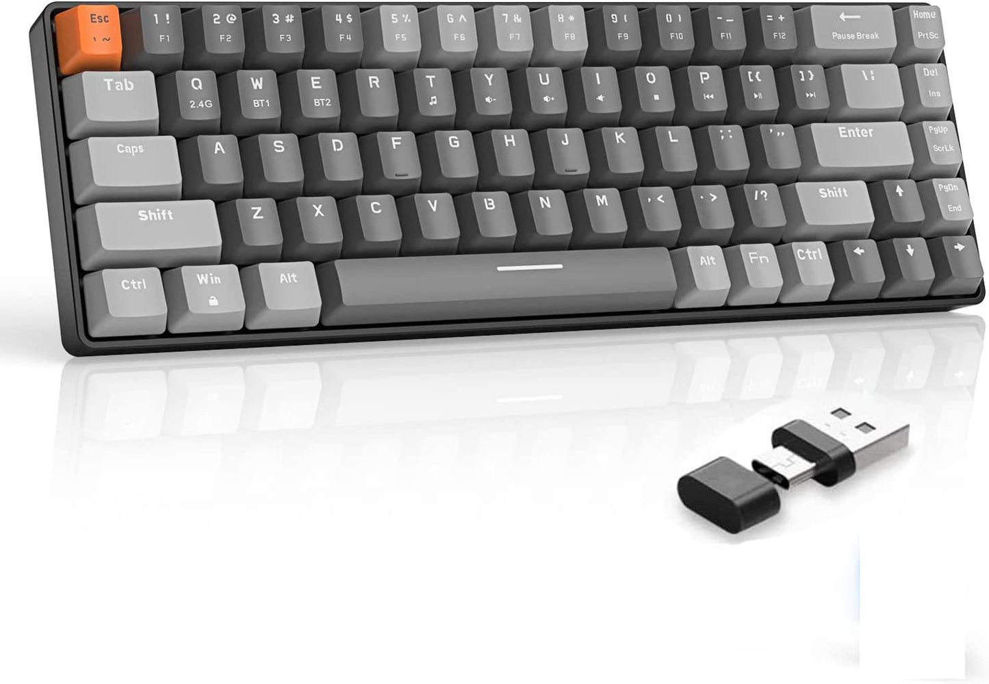 Wireless-Bluetooth Mechanical Keyboard,Dual Interface Type C& USB  For Phone