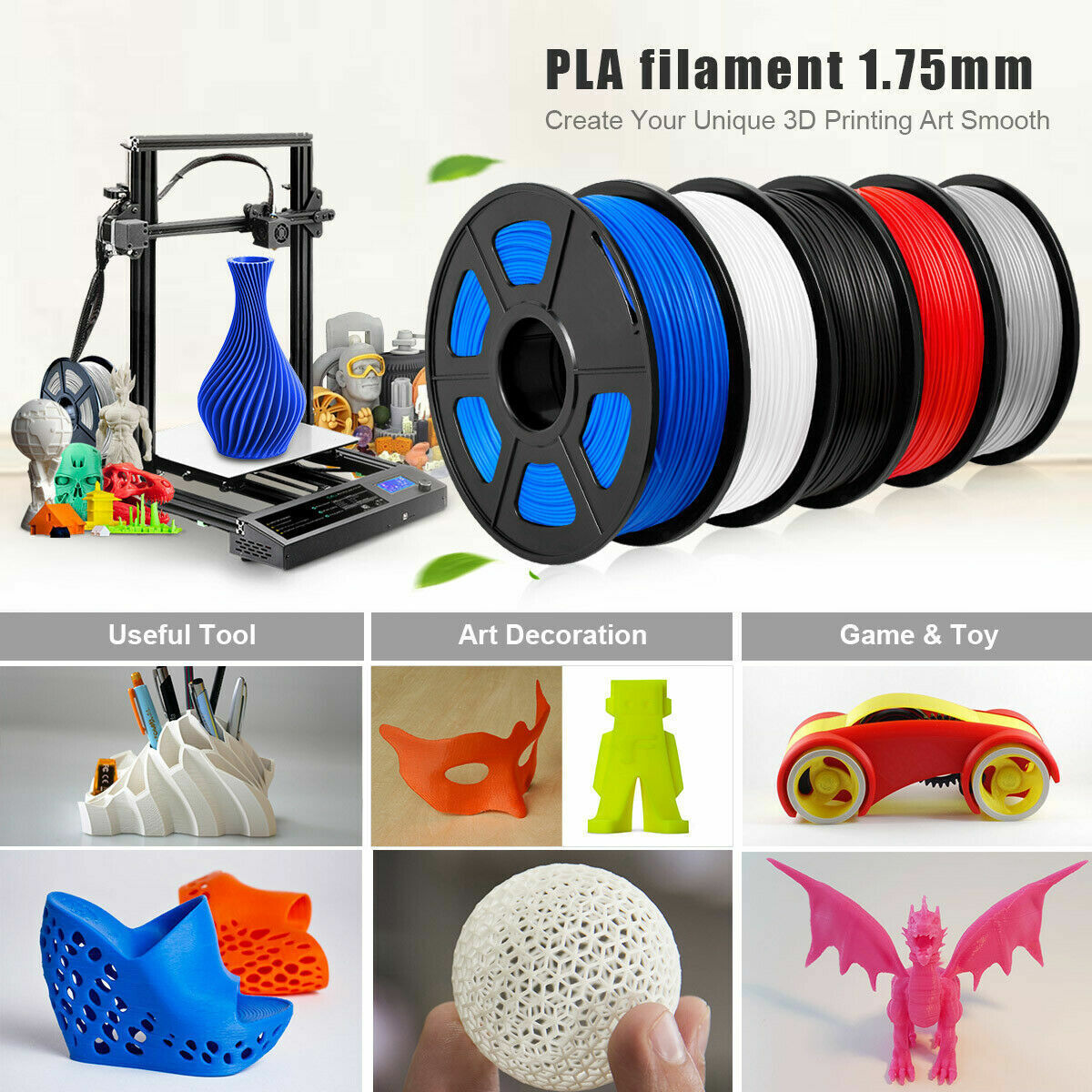 3D Printer Consumables PLA Plus 1.75mm 1KGRoll High Temperature Roll Printing Color