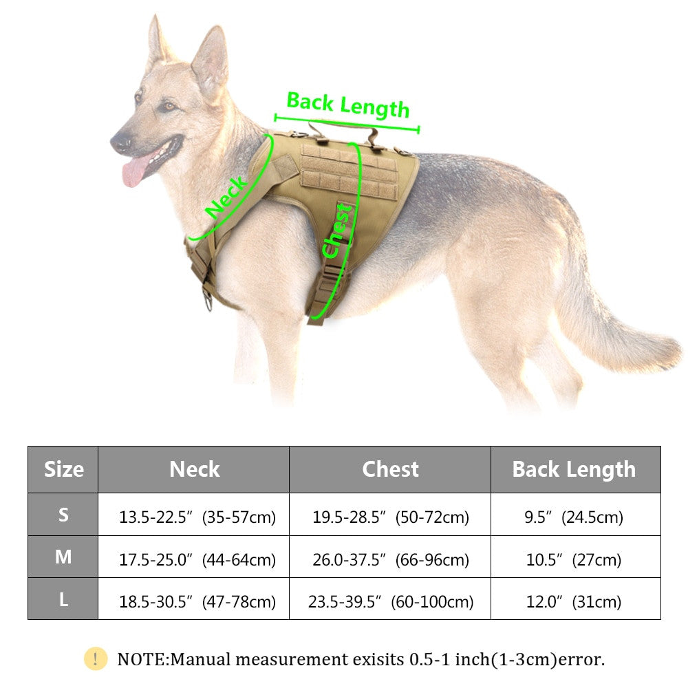 Nylon Tactical Dog Harness, Collar & Leash-1