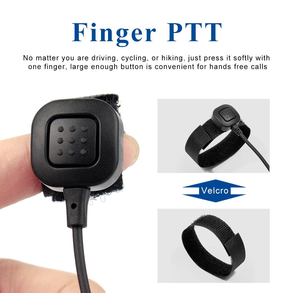 Covert Tube Finger PTT Earpiece 2 pin-1