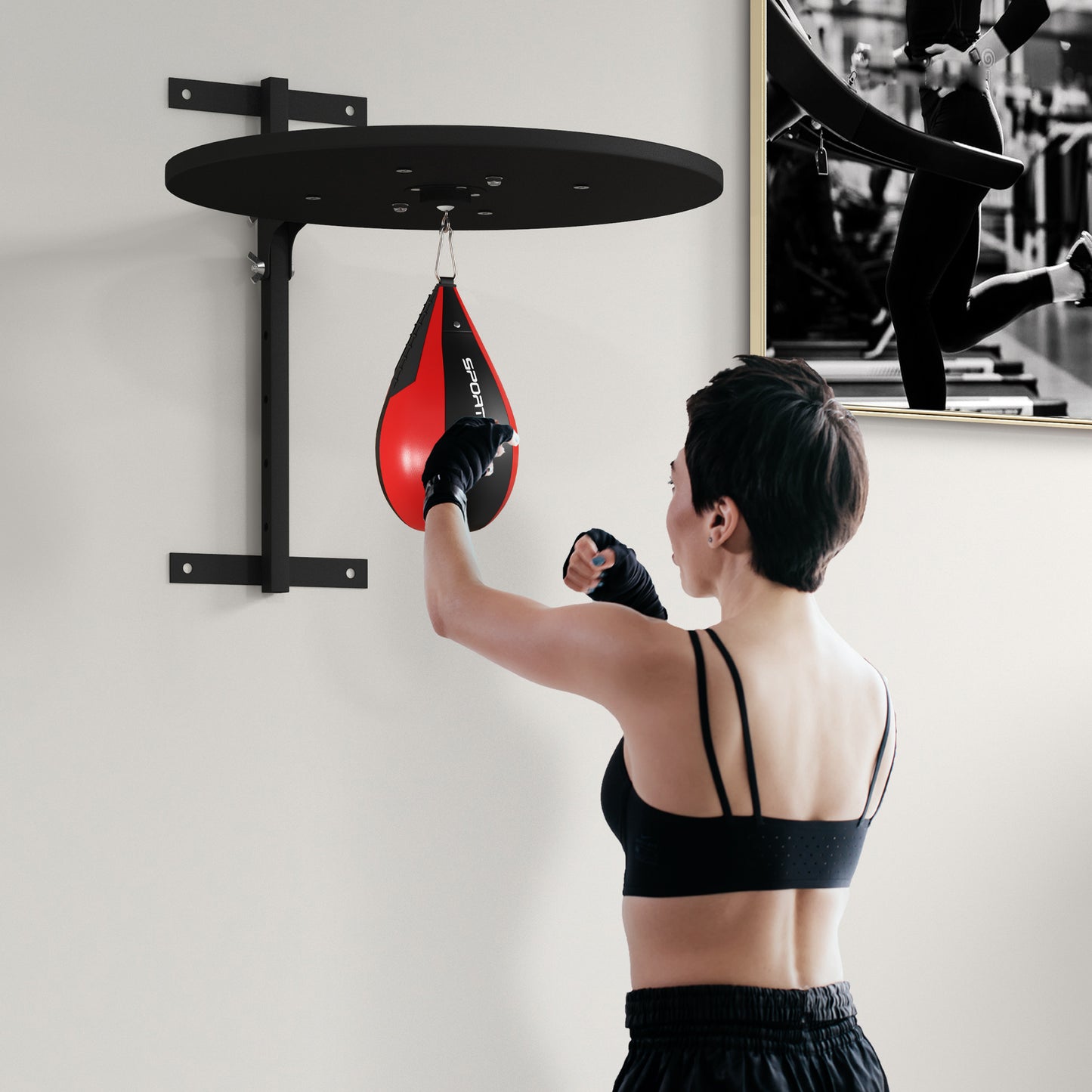 Wall Mounted Speed Bag Platform, Height Adjustable Punching Bag Training Kit | SPORTNOW-8