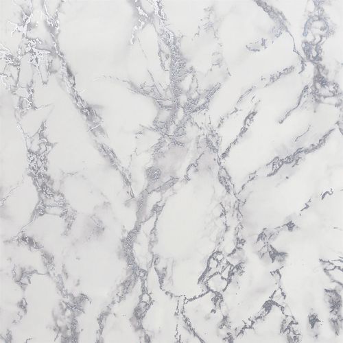 Wallpaper - Carrara Marble Silver Effect