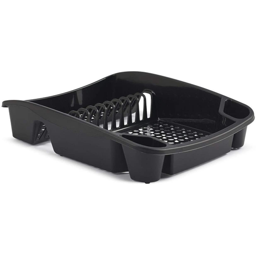 Whitefurze Dish Drainer, Plastic, Black, Large