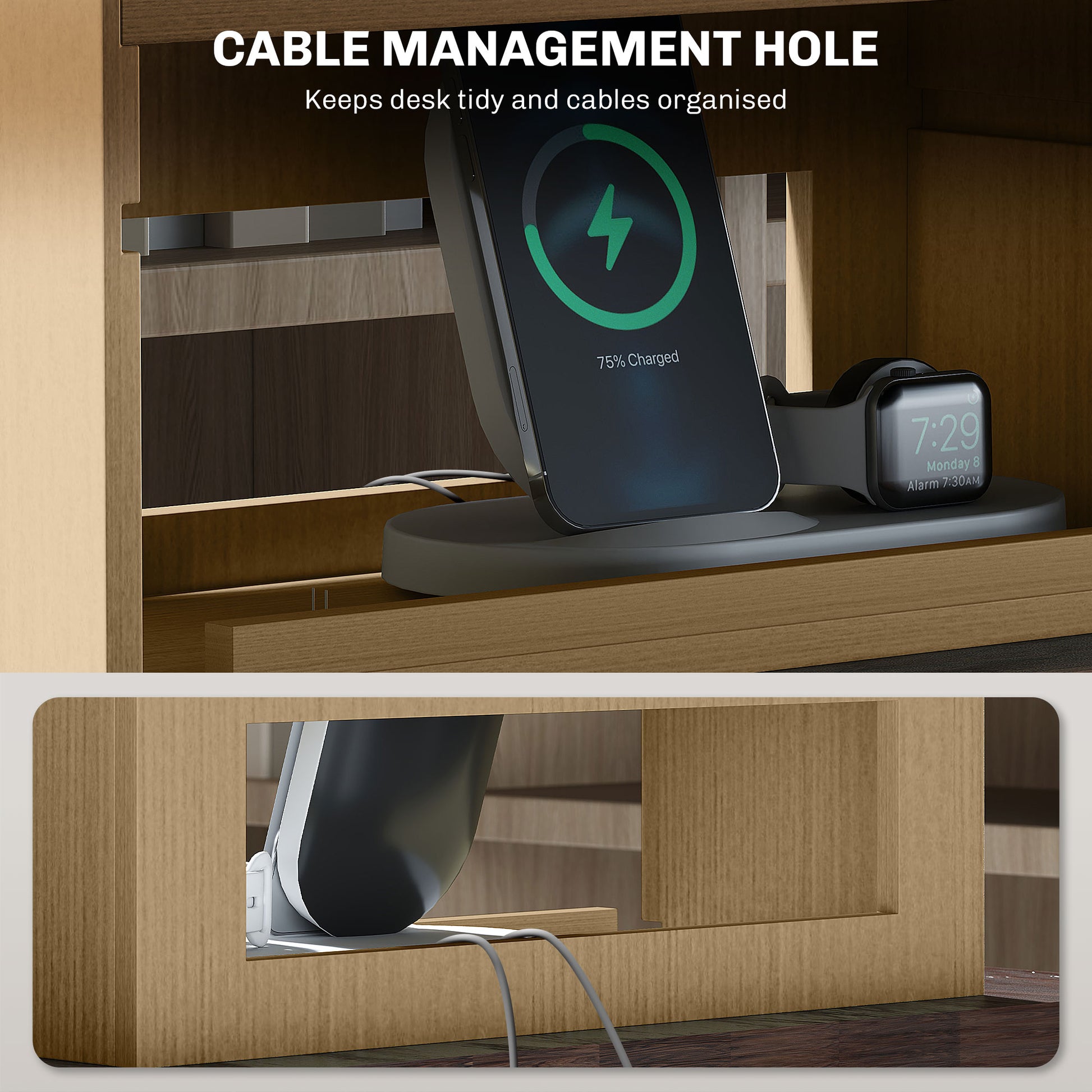 Four-Tier Desktop Organiser - Oak Tone by HOMCOM-4