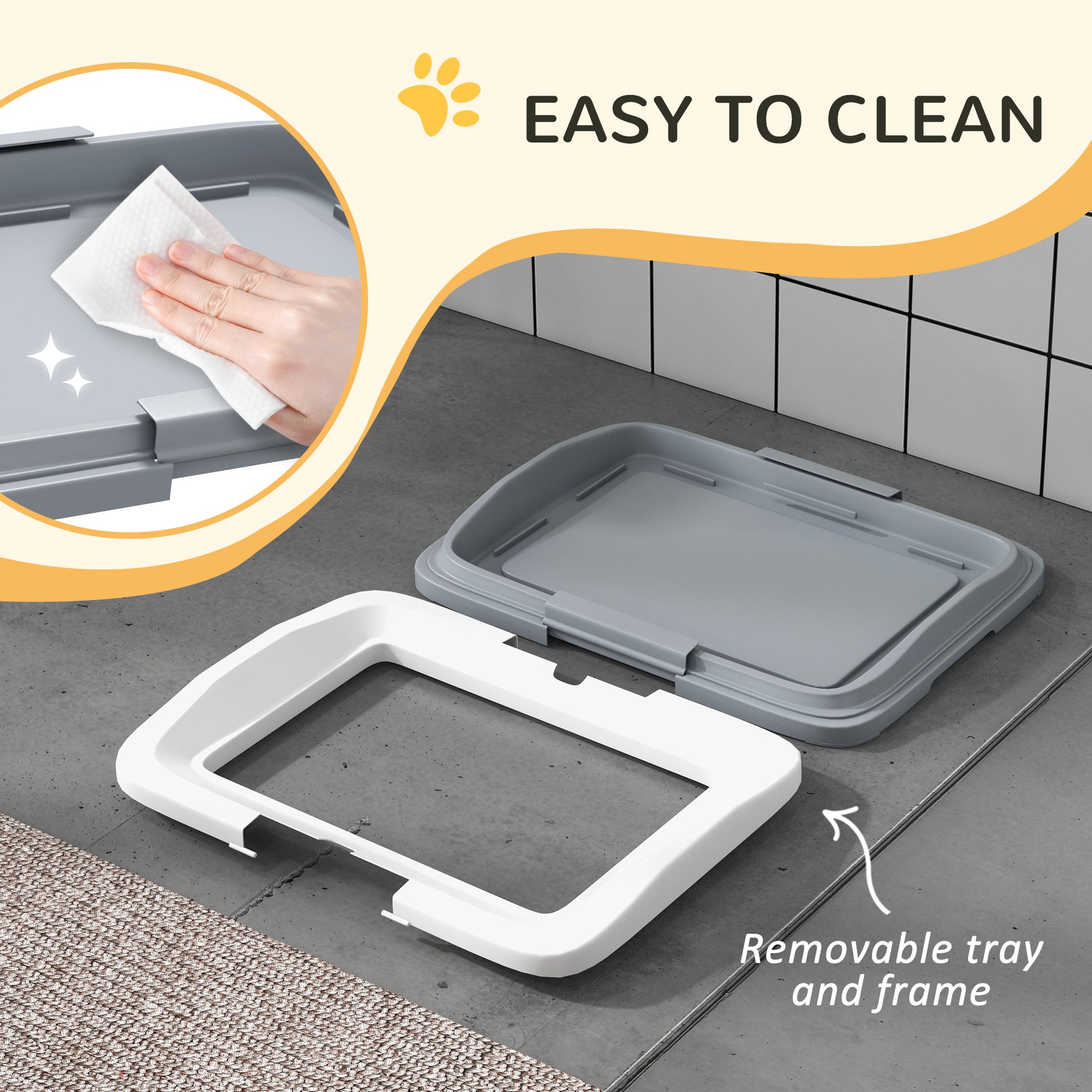 PawHut Dog Toilet Tray for Training Dogs, 47 x 34 x 6cm-3