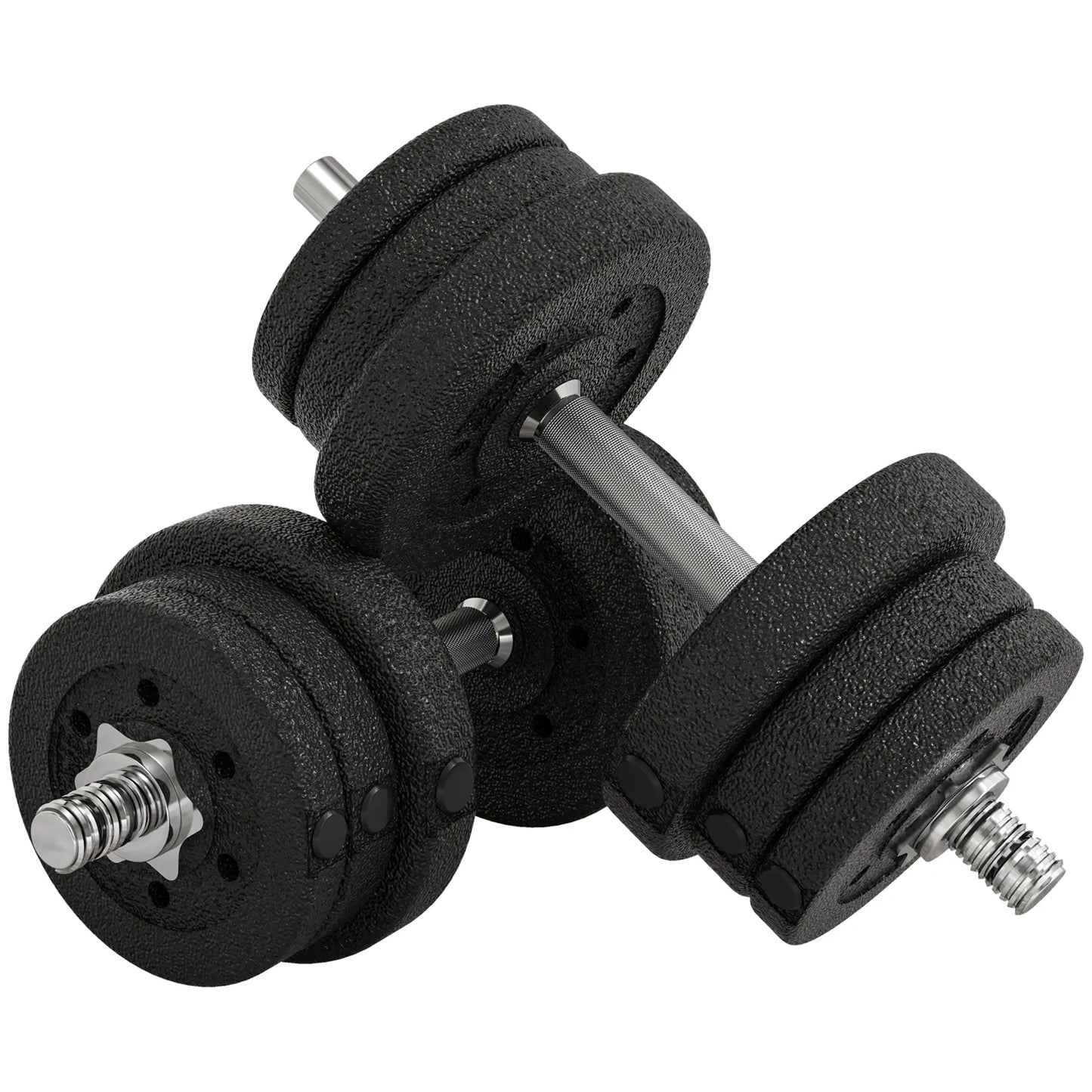 25KG Adjustable Weights Dumbbells Set, Dumbbell Hand Weights for Home Office Gym Body Fitness Lifting Training, Black by HOMCOM-0