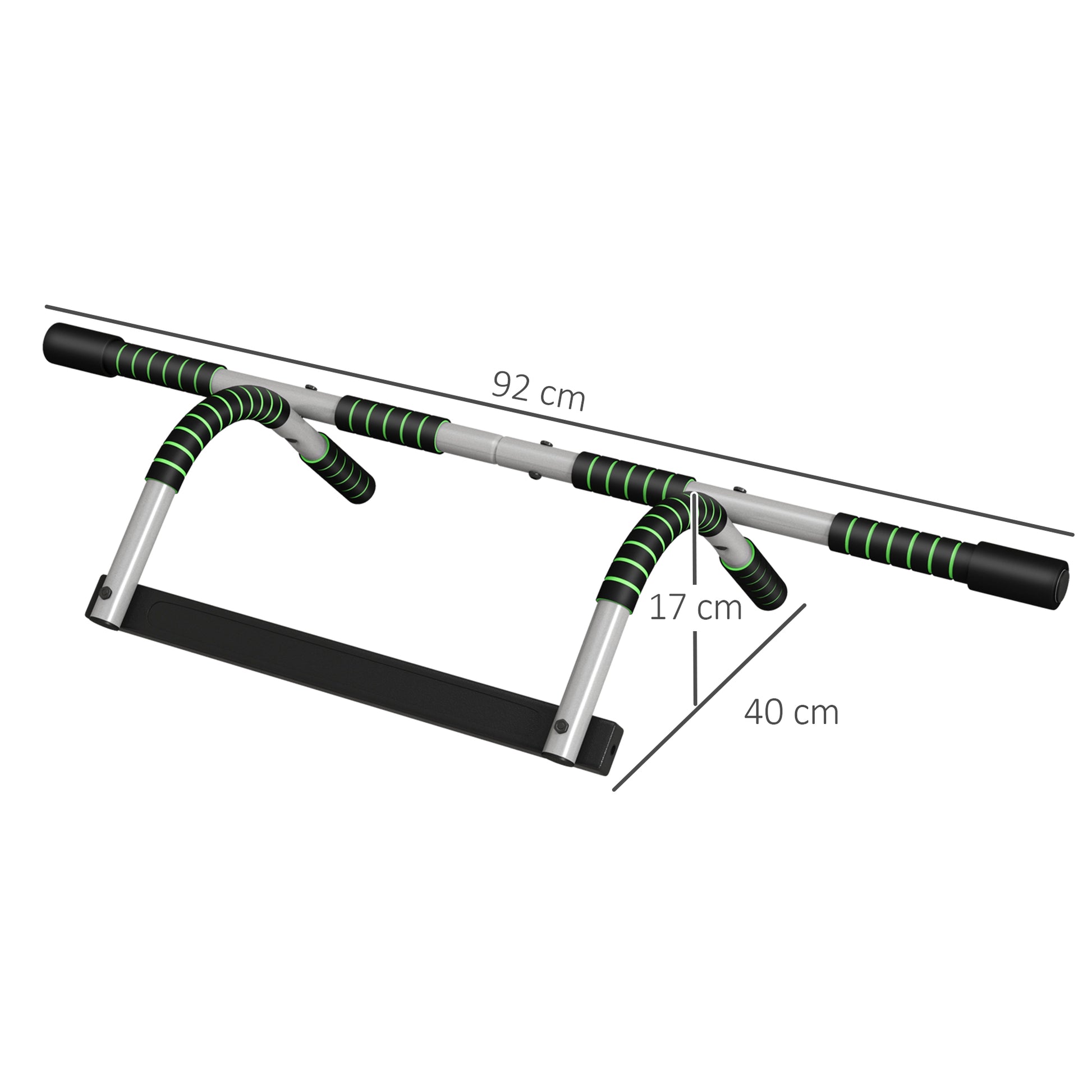 Pull-Up Bar for Doorway, Home Fitness Door Horizontal Bar Push up Bar for Indoor Gym Upper Body Workout in Green by HOMCOM-1