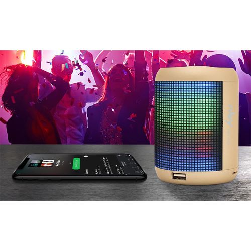 NBY Small Sound Activate LED Light Bluetooth Speaker And Dancing Fountain, Gold