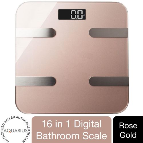 Aquarius 16 in 1 Health Bluetooth Smart Body Analysis Weighing Scale, Rose Gold