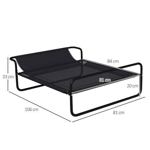 PawHut Raised Dog Bed with Slope Headrest, for Medium Dogs, 106 x 81 x 33cm