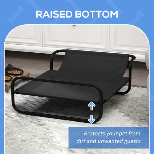 PawHut Raised Dog Bed w/ Slope Headrest, for Small Dogs, 80 x 59 x 26cm