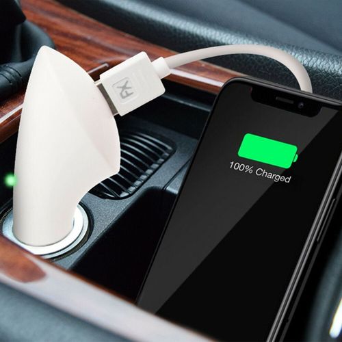 FX Factory USB Car Charger 1000mA - White