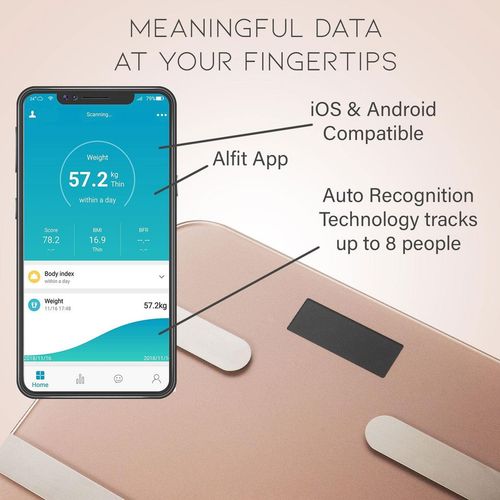 Aquarius 16 in 1 Health Bluetooth Smart Body Analysis Weighing Scale, Rose Gold