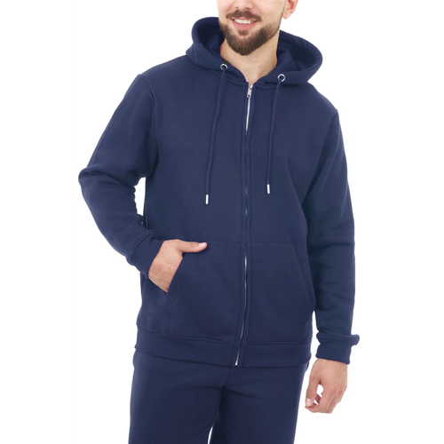 BASIC MENS ZIPPER HOODIE NAVY S