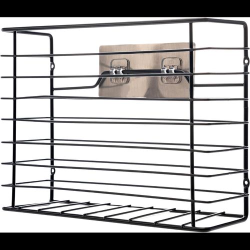 Wall Mounted Kitchen Storage Basket in Black Powder Coating