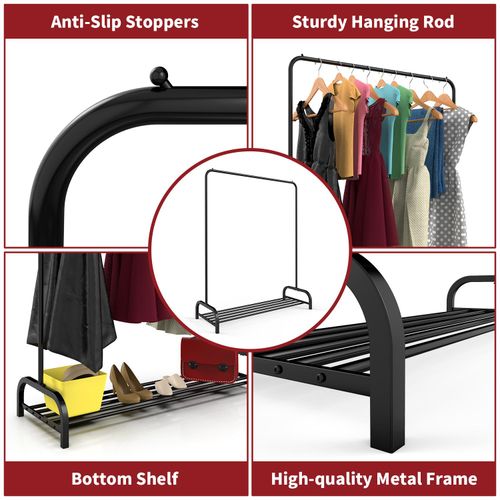 VINSANI BLACK CLOTHES RAIL AND SHOE RACK 0009555 x 2