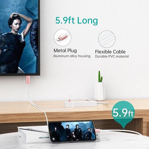 Aquarius Full HD Support HDMI Connector Cable for Phone/Pad Rose Gold