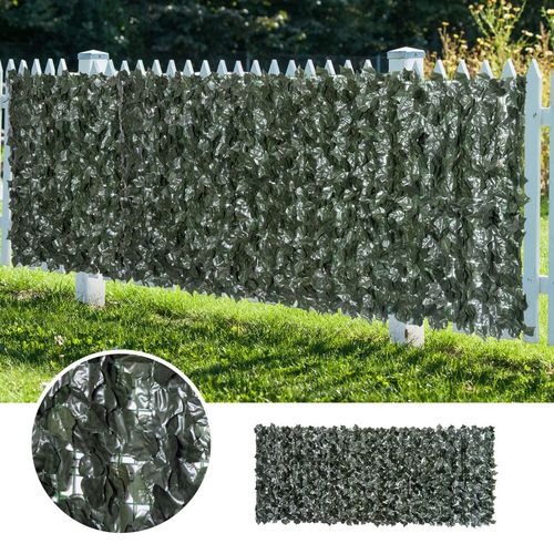 Outsunny Artificial Leaf Hedge Panel Garden Fence Privacy Screen 1.5m x 3m