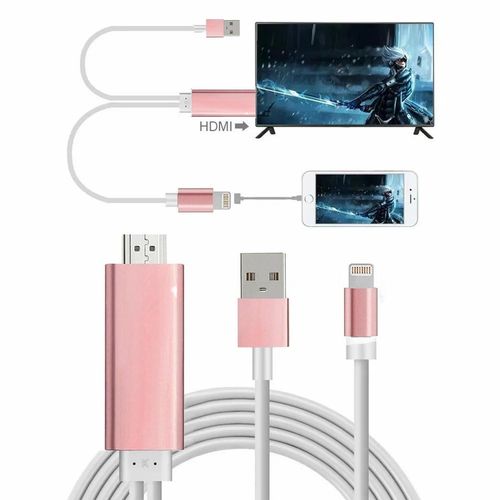 Aquarius Full HD Support HDMI Connector Cable for Phone/Pad Rose Gold