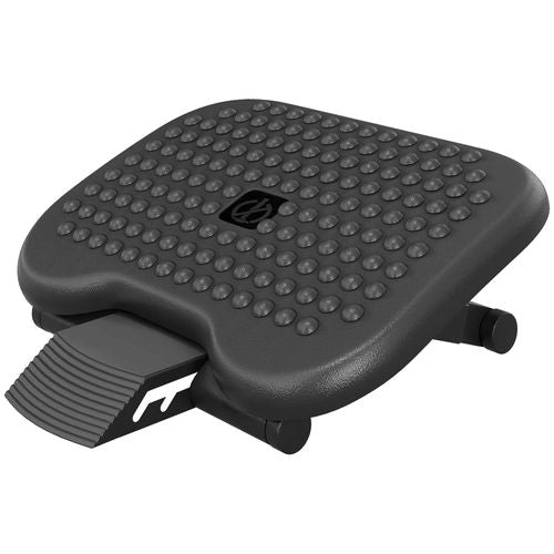 HOMCOM Foot Rest Adjustable Height and Angle Home Office Footstool Black