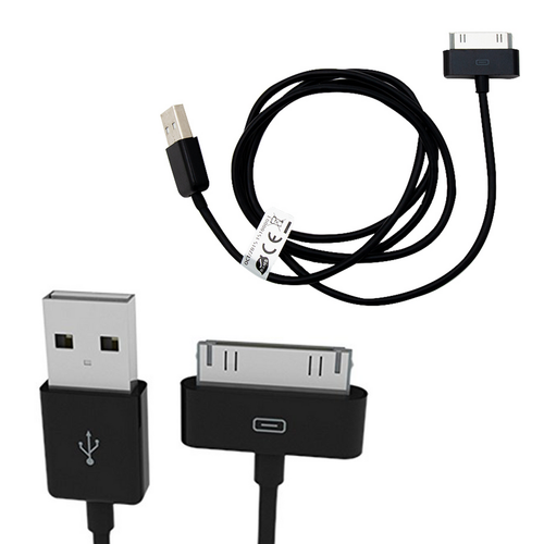 Hipstreet Charge and Sync 30-Pin USB Charging Cable Extra Long, Black - 1m