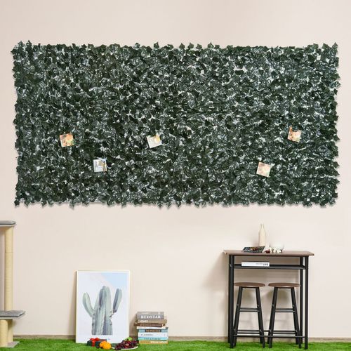 Outsunny Artificial Leaf Hedge Panel Garden Fence Privacy Screen 1.5m x 3m