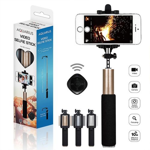 Aquarius Selfie Stick with Video Function - Silver