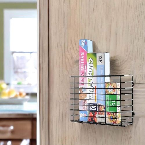 Wall Mounted Kitchen Storage Basket in Black Powder Coating