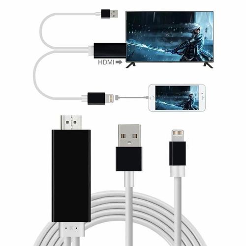 Aquarius Full HD Support HDMI Connector Cable for Phone & Pad, Black