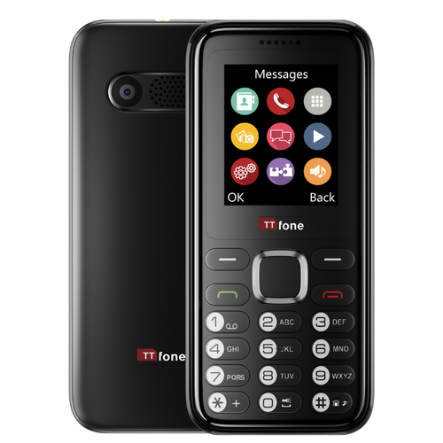 TTfone TT150 Black Dual SIM Mobile with USB Cable, EE Pay As You Go