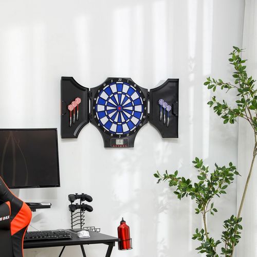 Electronic Dart Board Set with Cabinet, 31 Games, for 8 Players