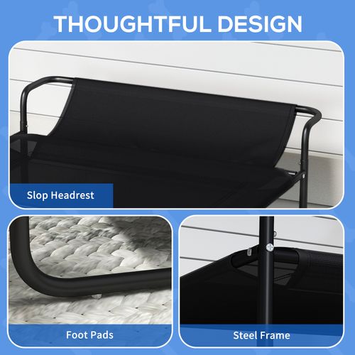 PawHut Raised Dog Bed with Slope Headrest, for Medium Dogs, 106 x 81 x 33cm