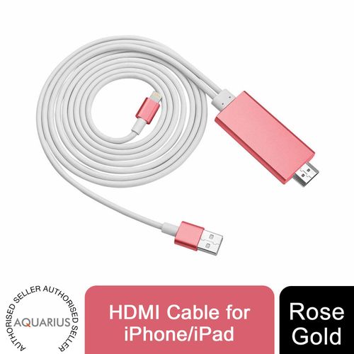 Aquarius Full HD Support HDMI Connector Cable for Phone/Pad Rose Gold