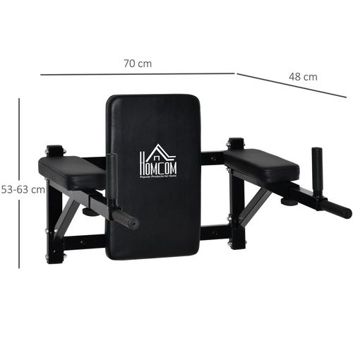 Gym Rack Dip Station Wall Mounted AB Knee Leg Raise Pull Up Fitness HOMCOM