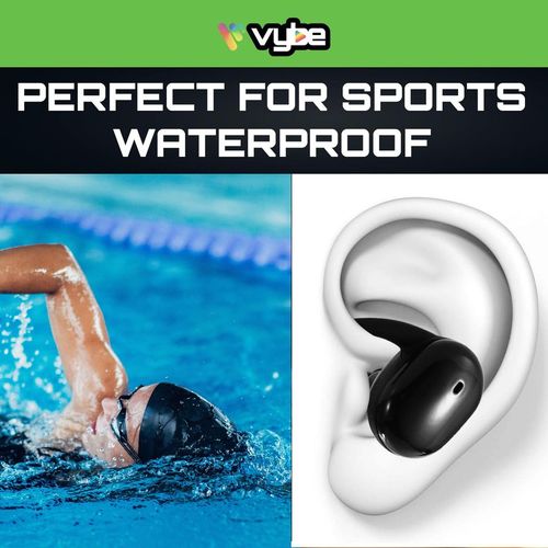 Vybe TWS Sports Earbuds with 3H Playback, Charging Case & LED Indicator - Black