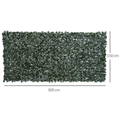 Outsunny Artificial Leaf Hedge Panel Garden Fence Privacy Screen 1.5m x 3m