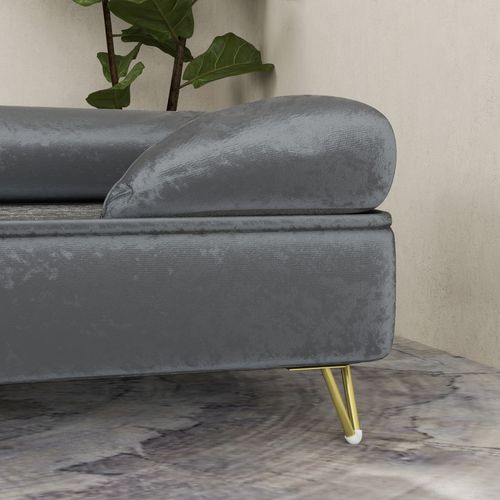 PawHut Dog Sofa Pet Couch w/ Removable Backrest Cushion Washable Cover - Grey