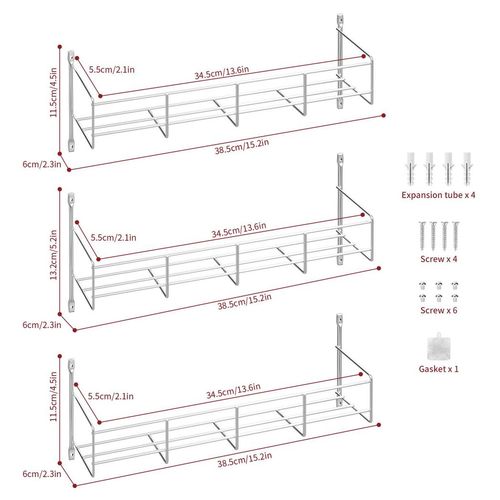 VINSANI 3 TIER HERB AND SPICE RACK 0008762