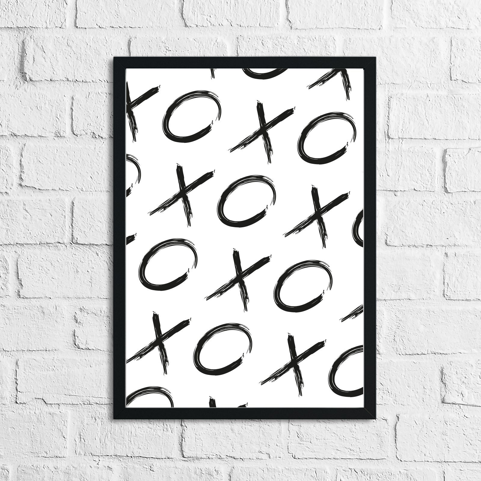 XOXO Children's Teenager Black Brush Room Wall Decor Print-1