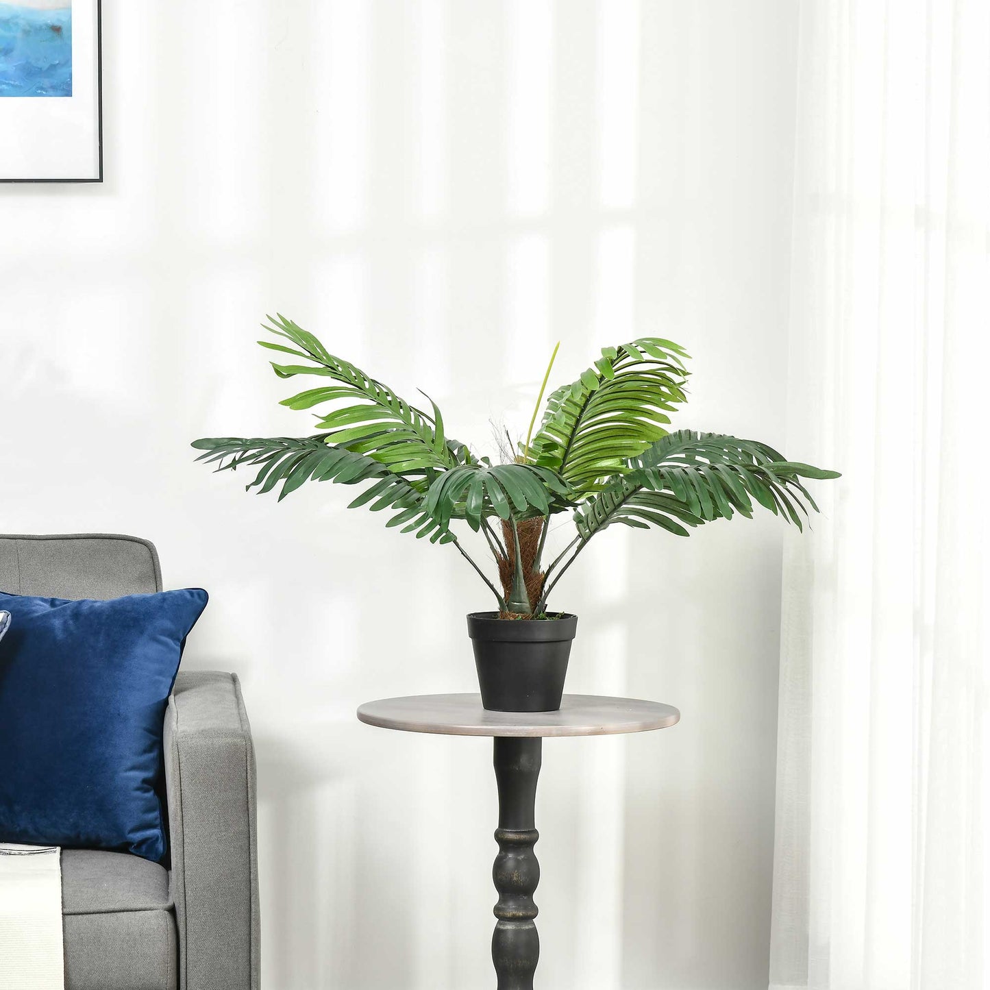 2 Pack 60cm Artificial Palm Tree Decorative Plant with Nursery Pot, Fake Tropical Tree for Indoor Outdoor Décor by Outsunny-6